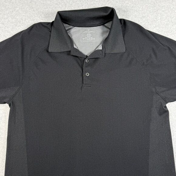 Fabletics Polo Shirt Mens Black Performance Wicking Stretch Short Sleeve Size M - Picture 3 of 8
